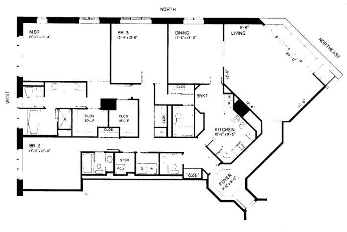 950 N Michigan Floorplan - 54D3 Tier